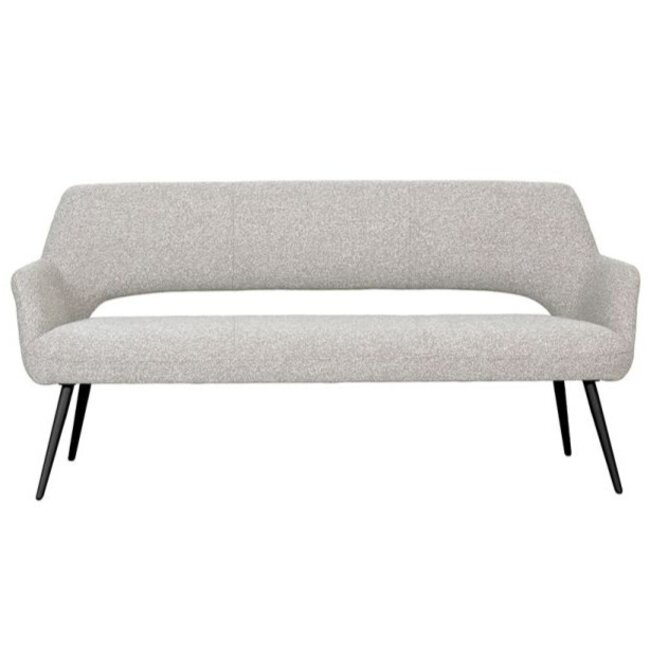 Label51 Eetkamerbanken Sunray - Naturel Boucle - 220 cm - Zwart metaal