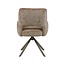 Label51 Eetkamerstoel Bergerac - Taupe - Chenille - Brons Metalen Frame