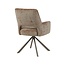 Label51 Eetkamerstoel Bergerac - Taupe - Chenille - Brons Metalen Frame