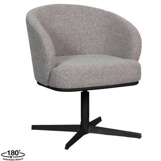 Label51 Eetkamerstoel Cannes - Mushroom - Boucle - Zwart Metalen Frame