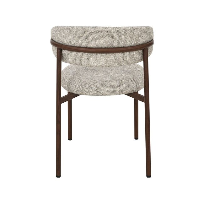 Label51 Eetkamerstoel Kaito - Beige - Walnootkleur Frame