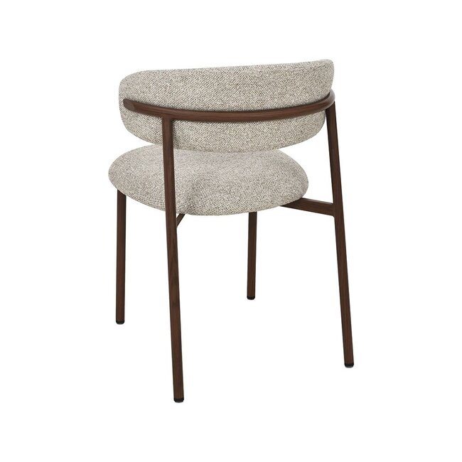 Label51 Eetkamerstoel Kaito - Beige - Walnootkleur Frame