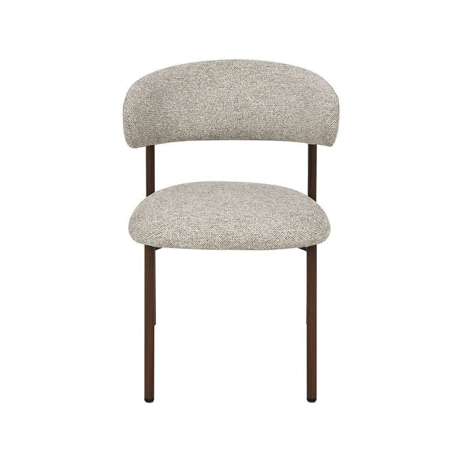 Label51 Eetkamerstoel Kaito - Beige - Walnootkleur Frame