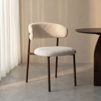 Label51 Eetkamerstoel Kaito - Naturel - Walnootkleurig Frame
