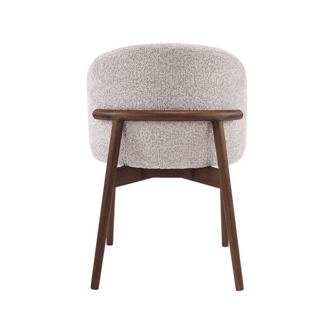Label51 Eetkamerstoel Nagano - Beige - Walnoot Houten Frame