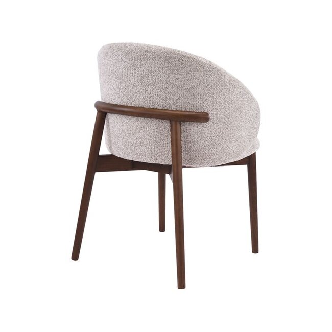 Label51 Eetkamerstoel Nagano - Beige - Walnoot Houten Frame