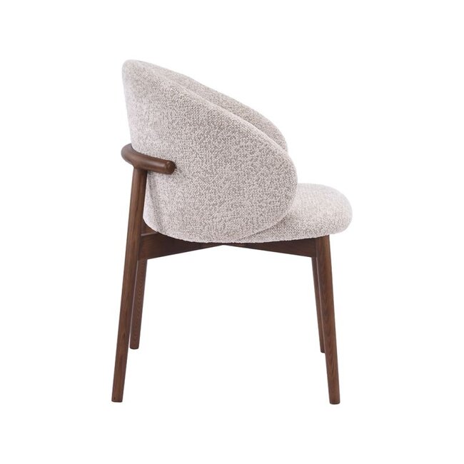Label51 Eetkamerstoel Nagano - Beige - Walnoot Houten Frame