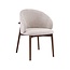 Label51 Eetkamerstoel Nagano - Beige - Walnoot Houten Frame