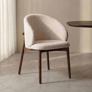 Label51 Eetkamerstoel Nagano - Naturel - Walnoot Houten Frame