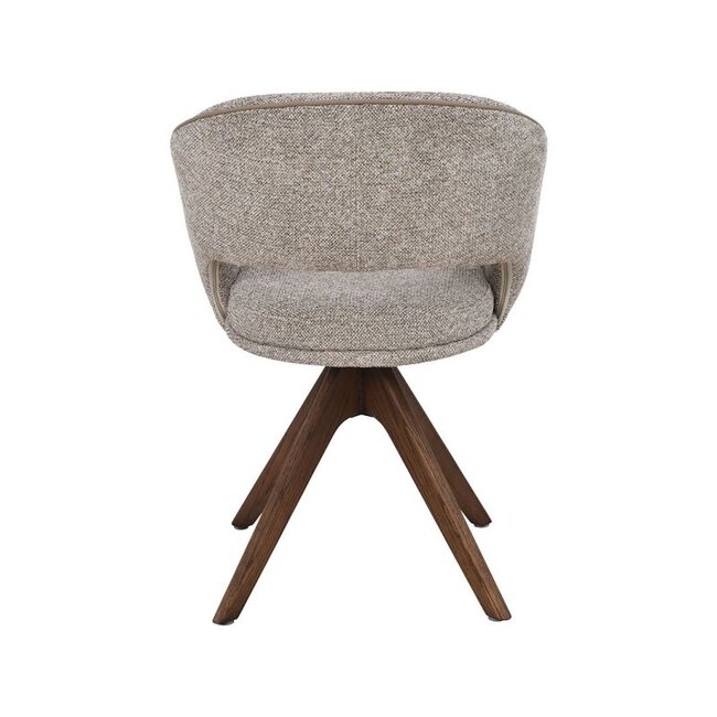 Label51 Eetkamerstoel Osuma - Beige - Walnoot Eikenhouten Frame