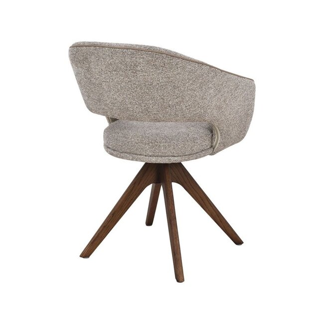 Label51 Eetkamerstoel Osuma - Beige - Walnoot Eikenhouten Frame