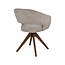 Label51 Eetkamerstoel Osuma - Beige - Walnoot Eikenhouten Frame