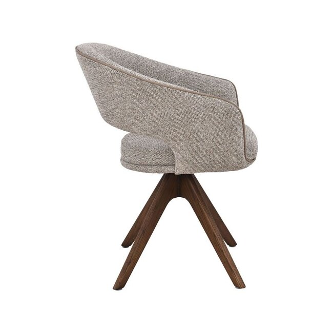 Label51 Eetkamerstoel Osuma - Beige - Walnoot Eikenhouten Frame