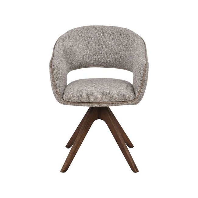 Label51 Eetkamerstoel Osuma - Beige - Walnoot Eikenhouten Frame