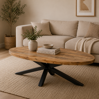 Benoa Salontafel ovaal mango matrix - 130 cm