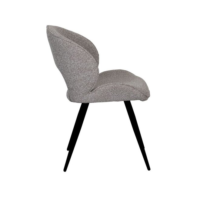 Label51 Eetkamerstoel Sakura - Mushroom - Boucle - Zwart Metalen Frame
