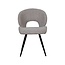 Label51 Eetkamerstoel Sakura - Mushroom - Boucle - Zwart Metalen Frame