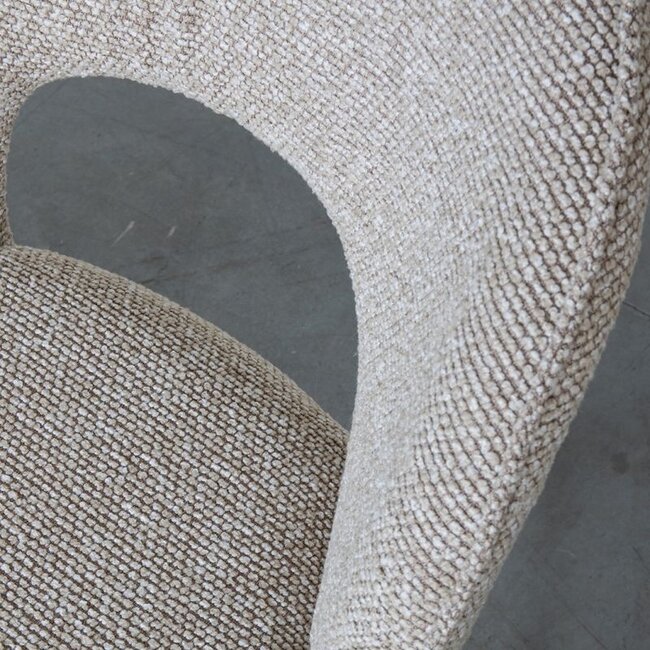 Label51 Eetkamerstoel Sakura - Naturel - Brons Metalen Frame