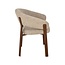 Label51 Eetkamerstoel Sato - Beige - Walnoot Houten Frame