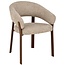 Label51 Eetkamerstoel Sato - Beige - Walnoot Houten Frame