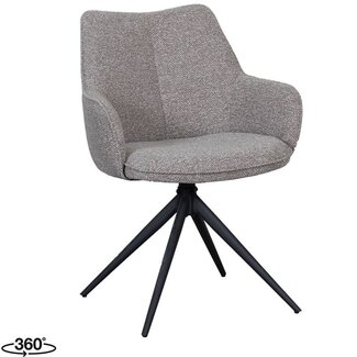 Label51 Eetkamerstoel Sawa - Mushroom - Zwart metaal
