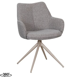 Label51 Eetkamerstoel Sawa - Mushroom - Taupe metaal