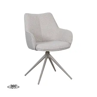 Label51 Eetkamerstoel Sawa - Naturel - Taupe Metaal