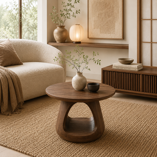 MySons Salontafel Bremen mango walnoot Ø 60 cm