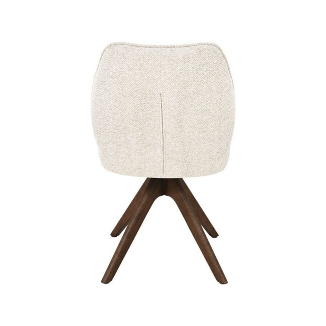 Label51 Eetkamerstoel Yuto - Beige - Geweven - Walnoot Eikenhout