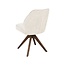 Label51 Eetkamerstoel Yuto - Beige - Geweven - Walnoot Eikenhout