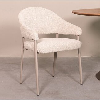 Label51 Eetkamerstoel Sora - Naturel - Taupe Metaal