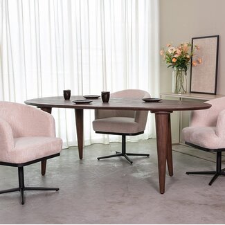 Label51 Eetkamertafel Fly - Espresso - Mangohout - 200 cm - Organisch
