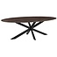 Label51 Eetkamertafel James - Espresso - Mangohout - 160 cm - Ovaal