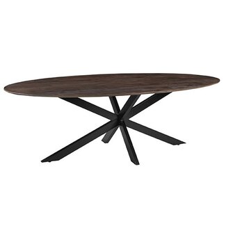 Label51 Eetkamertafel James - Espresso - Mangohout - 190 cm - Ovaal