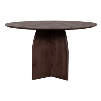 Label51 Eetkamertafel Mick - Espresso - Mangohout - 130 cm - Rond
