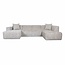 Label51 Hoekbank Salvano - Rimba taupe - U bank - Ottomane Rechts