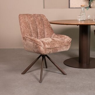 Label51 Eetkamerstoel Reims - Taupe - Haga - Brons Metalen Frame