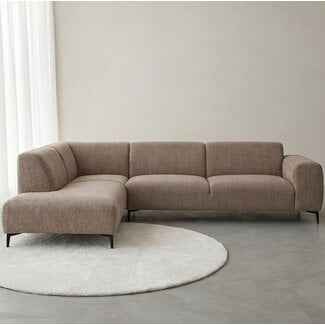 Label51 Hoekbank Merido - Taupe - Raven - Links Voorstaand
