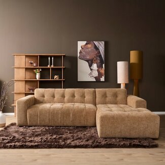 MySofa Ruby Hoekbank Camel Lounge Rechts + 2,5 zits Arm links