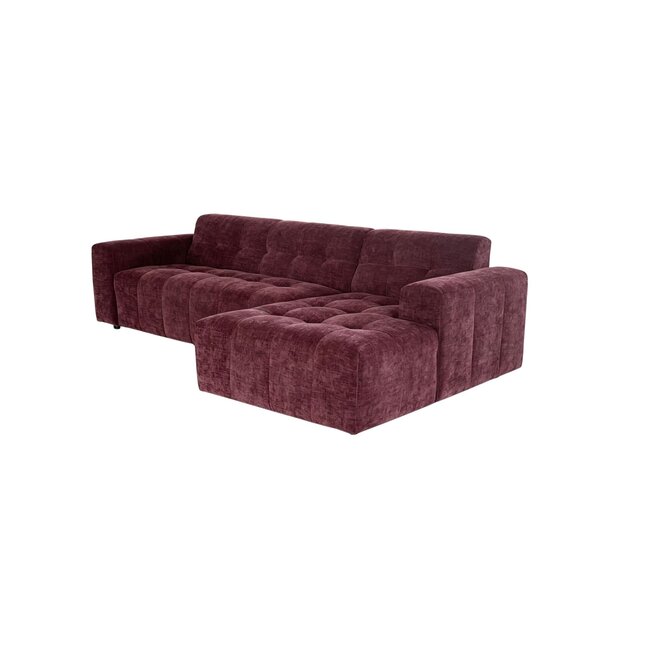 MySofa Ruby Hoekbank Paars 2,5 zits Arm links + Lounge rechts