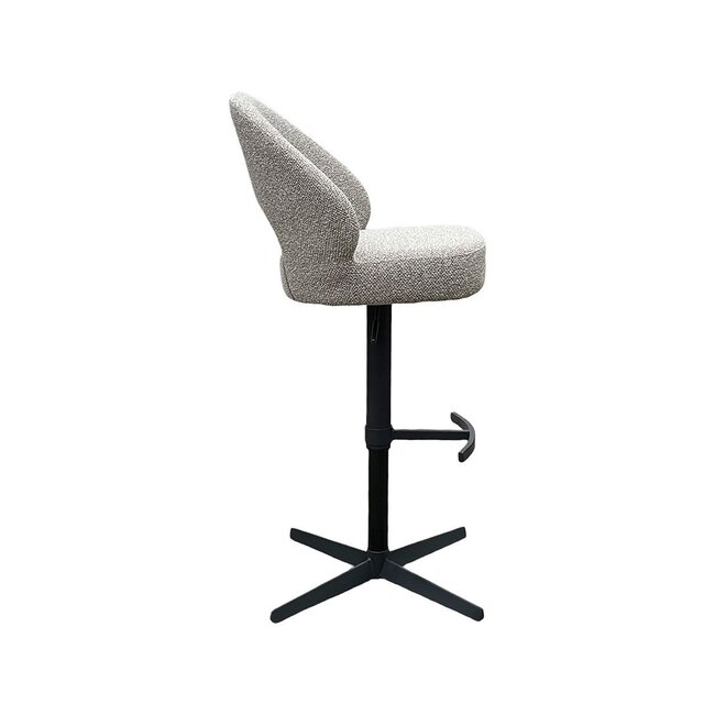 Label51 Barkruk Saint Tropez | Mushroom Royal Boucle | Zwart Metaal