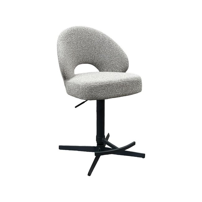 Label51 Barkruk Saint Tropez | Mushroom Royal Boucle | Zwart Metaal