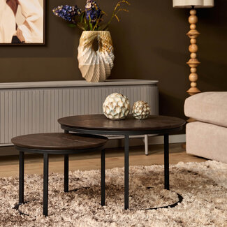 Starfurn Salontafel Otik Brown Oak | 70 cm | Set van 2