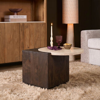 Starfurn Bijzettafel Numa Bruin Marmer 60 cm