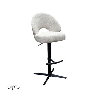 Label51 Barkruk Saint Tropez | Naturel Royal Boucle | Zwart Metaal