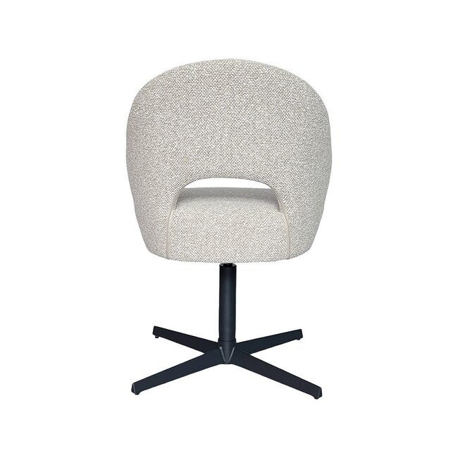Label51 Eetkamerstoel Saint Tropez | Naturel Royal Boucle | Zwart Metaal