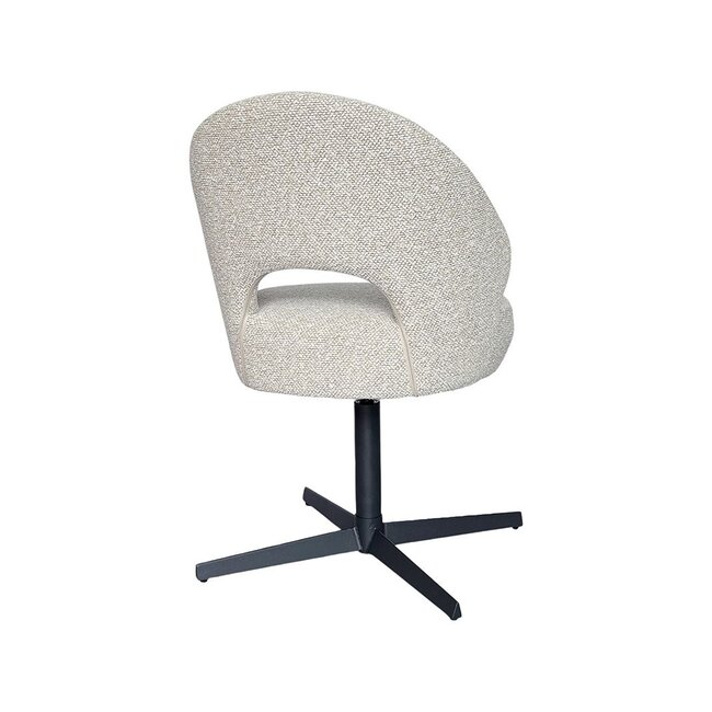Label51 Eetkamerstoel Saint Tropez | Naturel Royal Boucle | Zwart Metaal