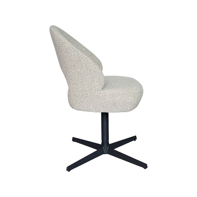 Label51 Eetkamerstoel Saint Tropez | Naturel Royal Boucle | Zwart Metaal