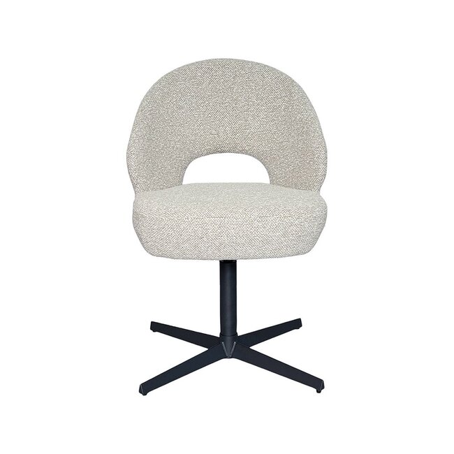 Label51 Eetkamerstoel Saint Tropez | Naturel Royal Boucle | Zwart Metaal