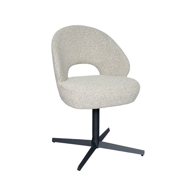 Label51 Eetkamerstoel Saint Tropez | Naturel Royal Boucle | Zwart Metaal